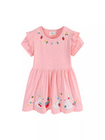 Children's Bunny Embroidered Polka Dot Dress