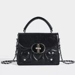 Heart-Embossed Flap Crossbody Bag