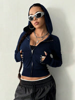 Zip-Up Long Sleeve Hoodie