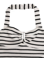 Striped Halter Neck Knit Mini Dress