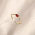925 Sterling Silver Zircon Heart Open Ring