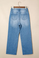 Distressed Detail Tummy Control Raw Hem Jeans