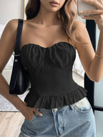Ruffled Hem Tube Top