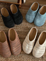 Knitted Round Toe Slip-Ons
