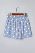 Polka Dot Striped Elastic Waist Shorts