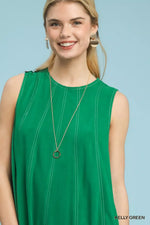 Umgee Linen Sleeveless Swing Dress