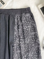 Elastic Waist Printed Jeans