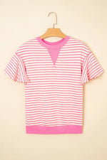 Striped Flounce Sleeve Casual Blouse
