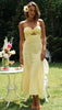 Women Clothing Solid Color Tube Top Back Smocking Tight Waist Maxi Dress