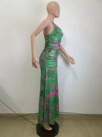 Printed Halter Neck Maxi Dress