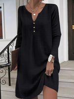 2 Piece Casual Notched Long Sleeve Dress