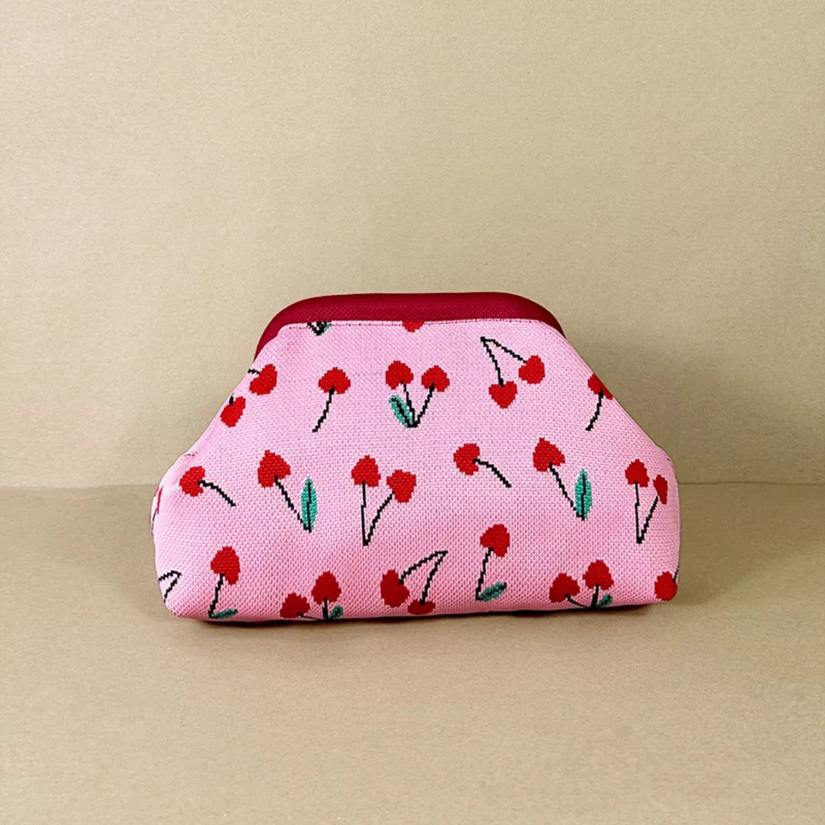 Portable Contrast Knit Clutch