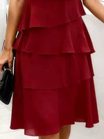 Full Size Ruffled Layered Petal Sleeve Dress Plus Size