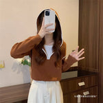 Contrast Trim Hooded Sweater