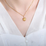 Titanium Steel Sun Shape Pendant Necklace