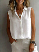 Sleeveless Button-Down Shirt