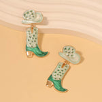 Cowgirl Boot and Hat Dangle Earrings