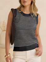Striped Knit Sweater Vest