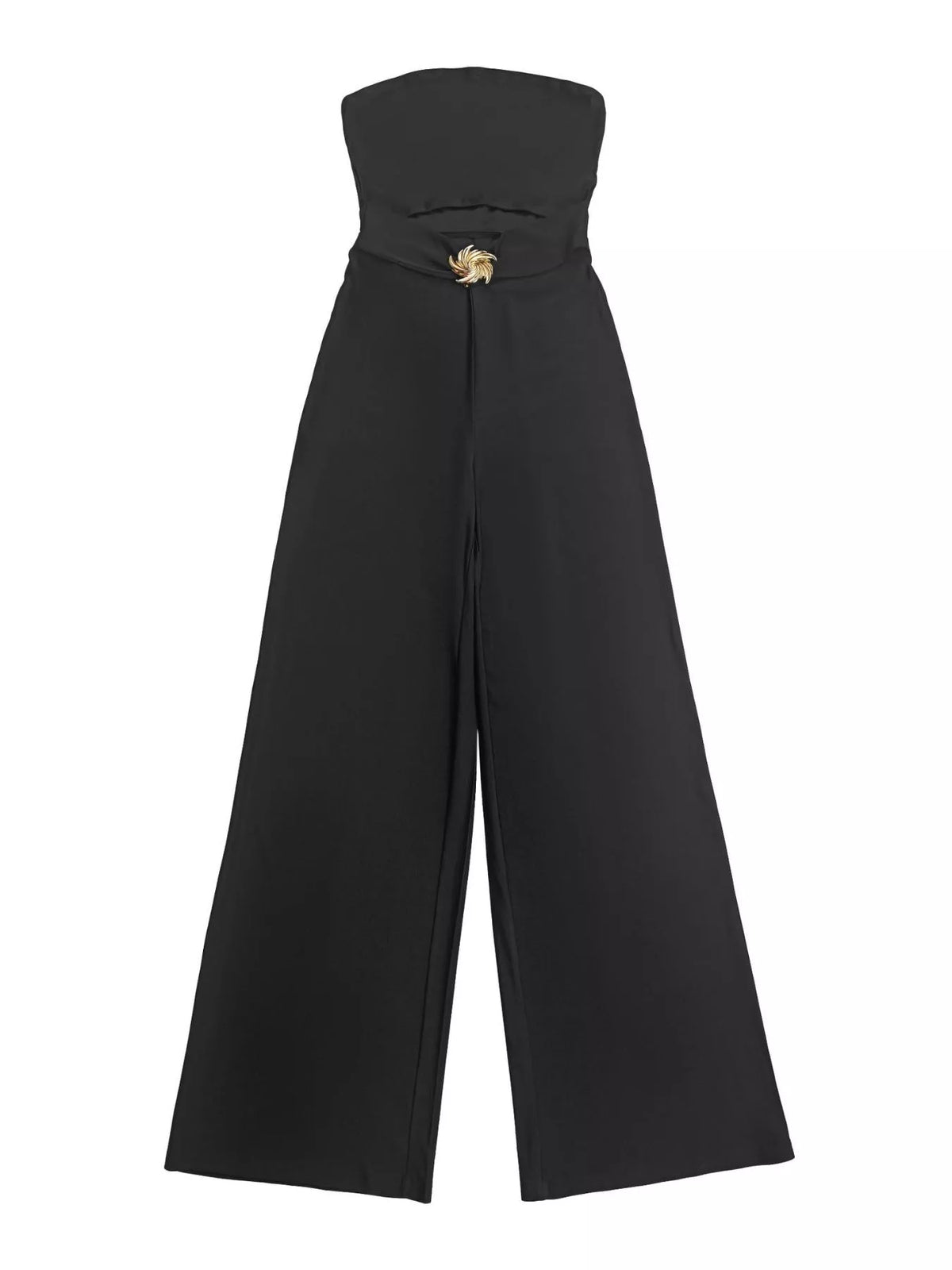 Strapless Cut-out Wide-Leg Jumpsuit