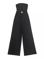 Strapless Cut-out Wide-Leg Jumpsuit