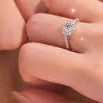 2 Piece Moissanite 925 Sterling Silver Ring