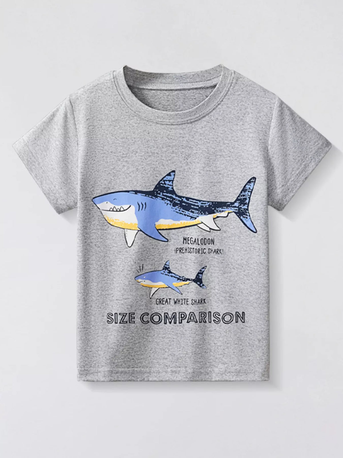 Children's Shark Size Comparison Graphic T-Shirt