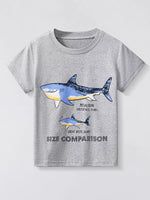Children's Shark Size Comparison Graphic T-Shirt
