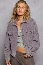 POL Button Down Corduroy Trucker Jacket