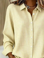 Full Size Plaid Button Up Long Sleeve Shirt Plus Size