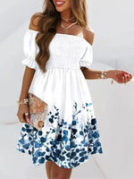 Off Shoulder Smocked Summer Dress
