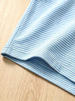 Children's Striped Polo Shirt & Shorts Set with Apple Embroidery