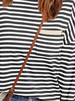 Striped Round Neck Long Sleeve Knit Top