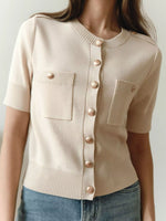 Button-Down Short Sleeve Cardigan