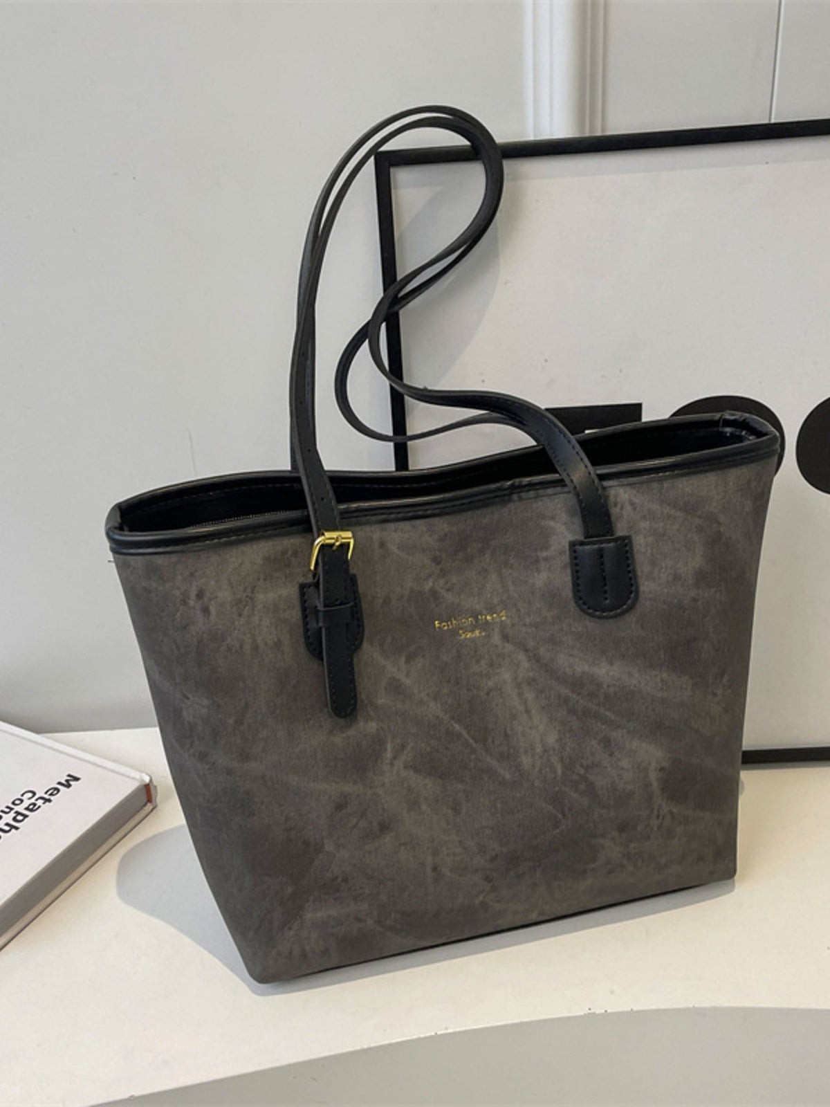 Contrast Strap Tote Bag