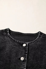 Vintage Wash Button-Down Denim Vest