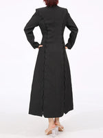 Long Sleeve Bow Front Midi Dress