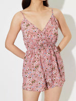Floral Print Spaghetti Strap Romper
