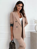 Lapel Collar Long Sleeve Blazer