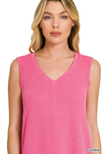 Zenana Raised Rib Sleeveless Mini Dress
