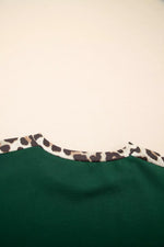 Leopard Trim Short Sleeve Relaxed Fit T-Shirt