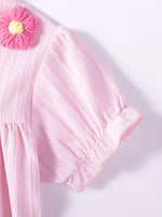 Children's Floral Ruffled Sleeve Dress