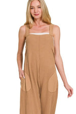 Zenana Knit Waffle Wide Leg Overalls