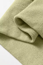 Camouflage Waffle Knit Raw Edge Contrast Trim Oversized Long Sleeve Top