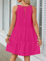 Ruffled Hem Lace Sleeveless Dress
