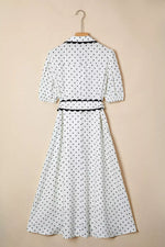 Polka Dot Half Sleeve Midi Dress