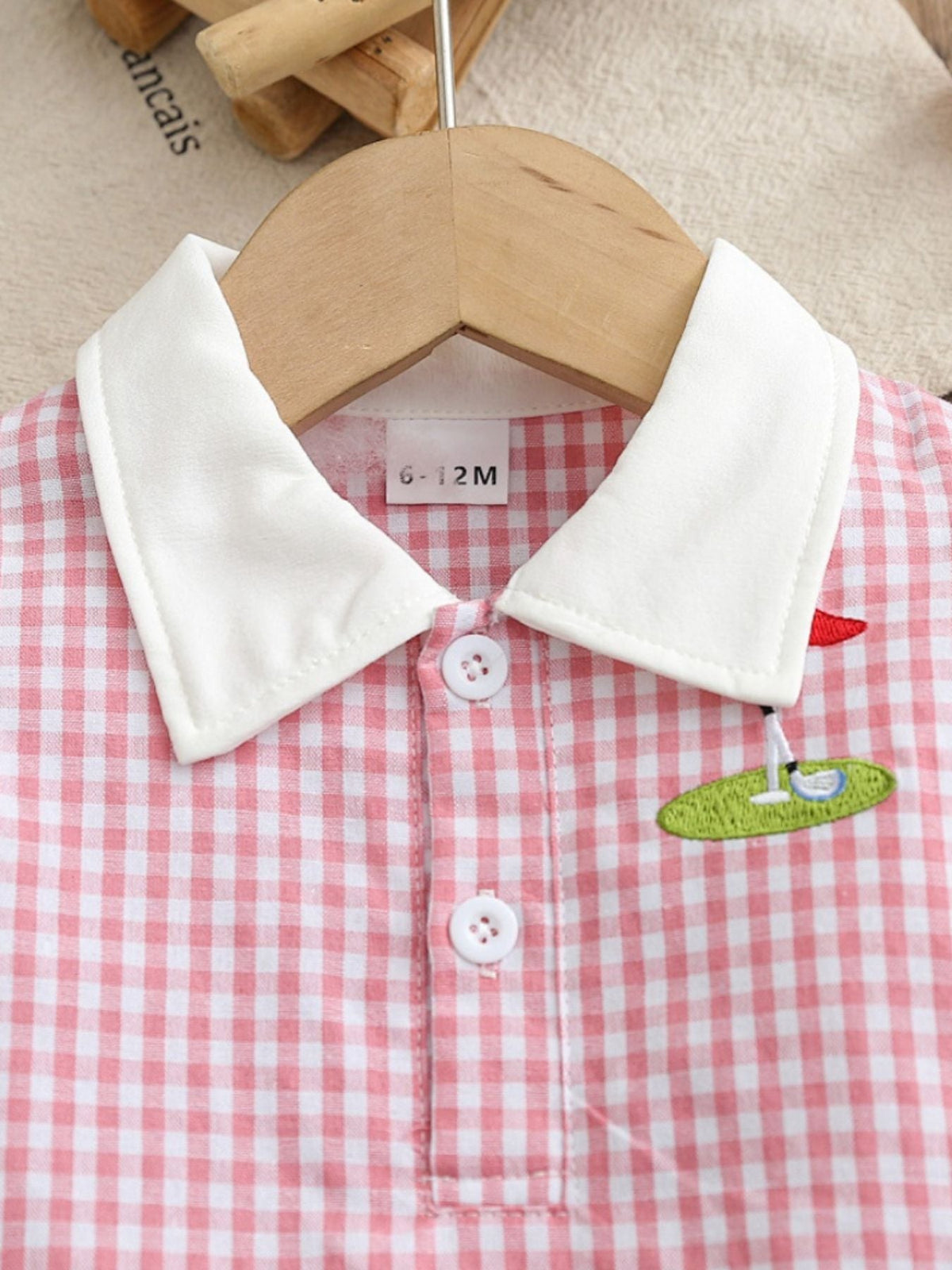 Children's Gingham Ruffle Hem Polo Dress