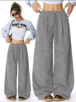 Casual Corduroy Wide Leg Pants