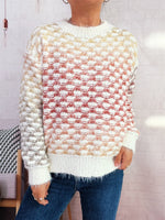 Rainbow Gradient Round Neck Sweater
