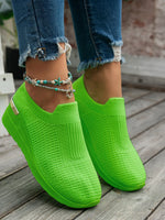 Round Toe Wedge Sneakers