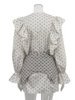 Ruffled Floral Print Mini Dress
